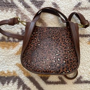 Madewell Sydney leather and calf hair crossbody bag